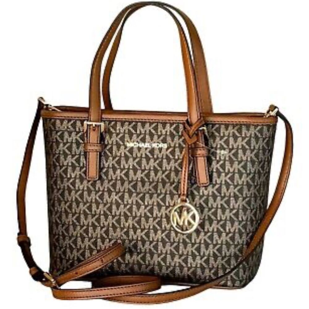 Michael Kors NWOT Jet Set XS Travel Tote Brown With MK Dustbag MSRP $498